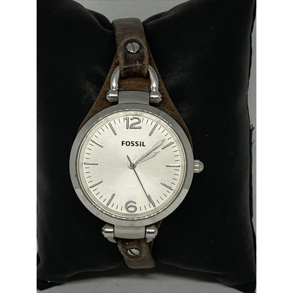 Fossil Georgia ES3060 Women Brown Leather Analog D